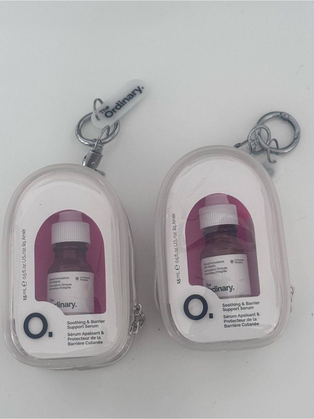 The Ordinary Clear Keychain Pouch with Pink Insert